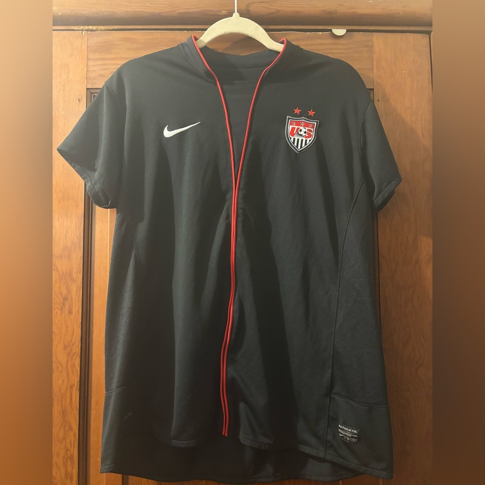 Nike Black Mens US Soccer Team Jersey with Red Trim